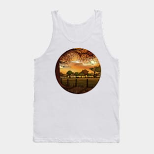 Autumn Field Scene with Warm Orange Colours Tank Top